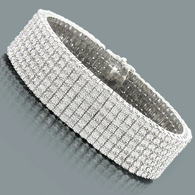 7 Row Diamond Bracelet For Men 1.20ct Sterling Silver 4 7 Row Diamond Bracelet For Men 1.20ct Sterling Silver - Image 2