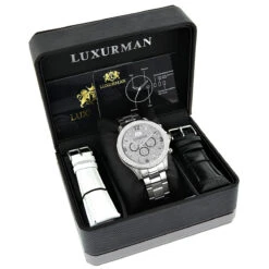 Celebrity Diamond Watch For Men By Luxurman 0.5ct Liberty -H'Hen Sale Store 967878box box
