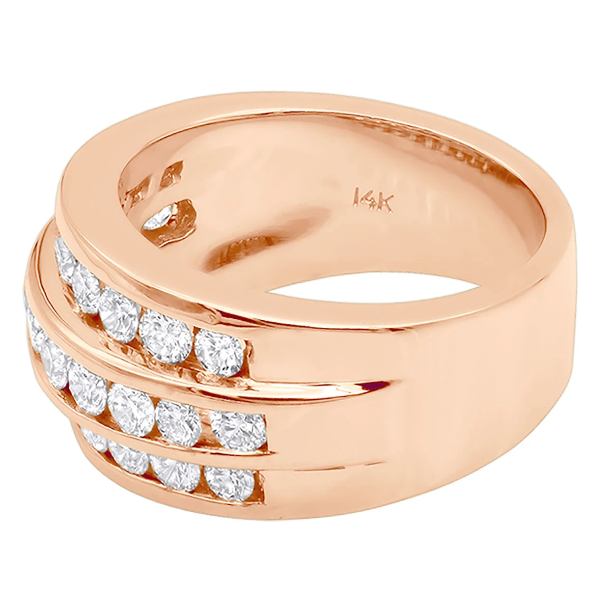 9mm Wide 14K White Gold Diamond Wedding Band For Women Anniversary Ring 1.6ct 8 9mm Wide 14K White Gold Diamond Wedding Band For Women Anniversary Ring 1.6ct - Image 6