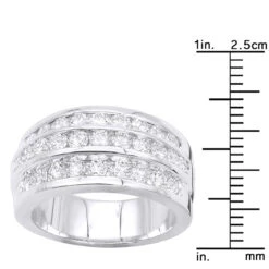 9mm Wide 14K White Gold Diamond Wedding Band For Women Anniversary Ring 1.6ct 17 9mm Wide 14K White Gold Diamond Wedding Band For Women Anniversary Ring 1.6ct -H'Hen Sale Store 9mm wide 14k gold diamond wedding band for women anniversary ring 16ct 000985 ruler white