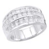 9mm Wide 14K White Gold Diamond Wedding Band For Women Anniversary Ring 1.6ct