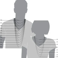 Solid 14K Yellow Gold Herringbone Chain For Men & Women Imperial 5mm -H'Hen Sale Store Chains Length Comparison Body Illustration Men Women 38