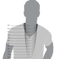 Miami 14K Yellow Gold Cuban Link Curb Chain 8.4mm 22-40in 13 Miami 14K Yellow Gold Cuban Link Curb Chain 8.4mm 22-40in -H'Hen Sale Store Mens Chains Length Comparison Illustration 145