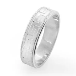 Adorned Wedding Band For Men 14K White Gold -H'Hen Sale Store adorned wedding band for men 14k gold 2