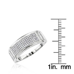Affordable 10K White Gold Men's Diamond Wedding Band 0.42ct 13 Affordable 10K White Gold Men's Diamond Wedding Band 0.42ct -H'Hen Sale Store affordable 10k gold mens diamond wedding band 042ct rulerwh