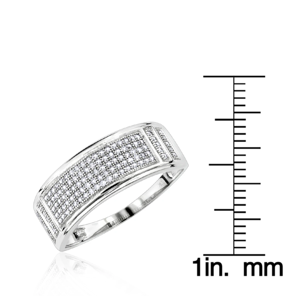 Affordable 10K White Gold Men's Diamond Wedding Band 0.42ct 8 Affordable 10K White Gold Men's Diamond Wedding Band 0.42ct - Image 6