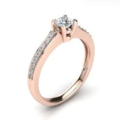 Affordable 14K Yellow Gold Round Diamond Engagement Ring 0.5ct -H'Hen Sale Store affordable 14k gold round diamond engagement ring 05ct ro