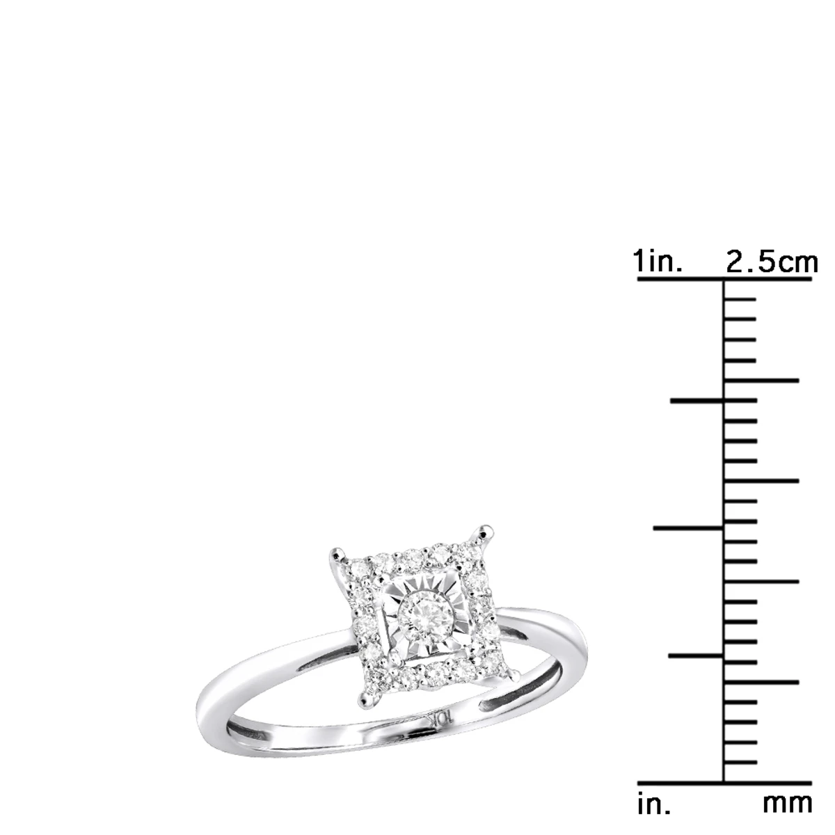 Affordable Diamond Engagement Ring 10K White Gold 1 Carat Look 8 Affordable Diamond Engagement Ring 10K White Gold 1 Carat Look - Image 6