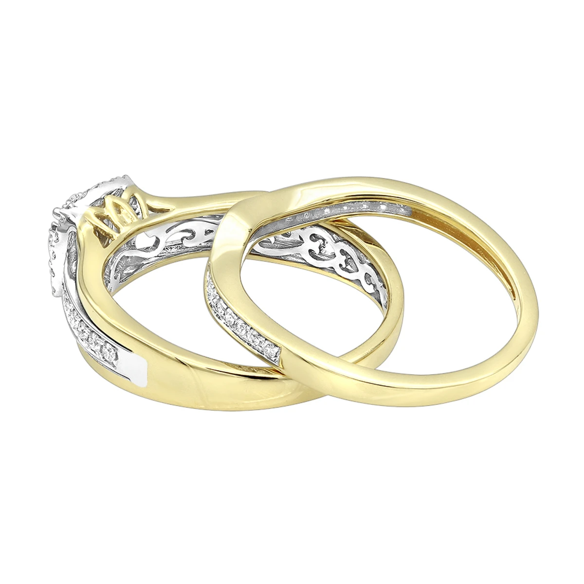 Affordable Luxurman Diamond Engagement Ring Set Wedding Band 14K Yellow Gold 0.4ct 6 Affordable Luxurman Diamond Engagement Ring Set Wedding Band 14K Yellow Gold 0.4ct - Image 4
