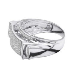 Affordable Men's 10K White Gold Diamond Ring 0.52ct -H'Hen Sale Store affordable mens rings 10k gold diamond ring 052ct p 7112 backwh