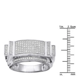 Affordable Men's 10K White Gold Diamond Ring 0.52ct -H'Hen Sale Store affordable mens rings 10k gold diamond ring 052ct p 7112 rulerwh