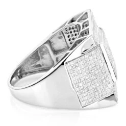 Affordable Men's 10K White Gold Diamond Ring 1.30ct 10 Affordable Men's 10K White Gold Diamond Ring 1.30ct -H'Hen Sale Store affordable mens rings 10k gold diamond ring 130ct p 7108 backwh
