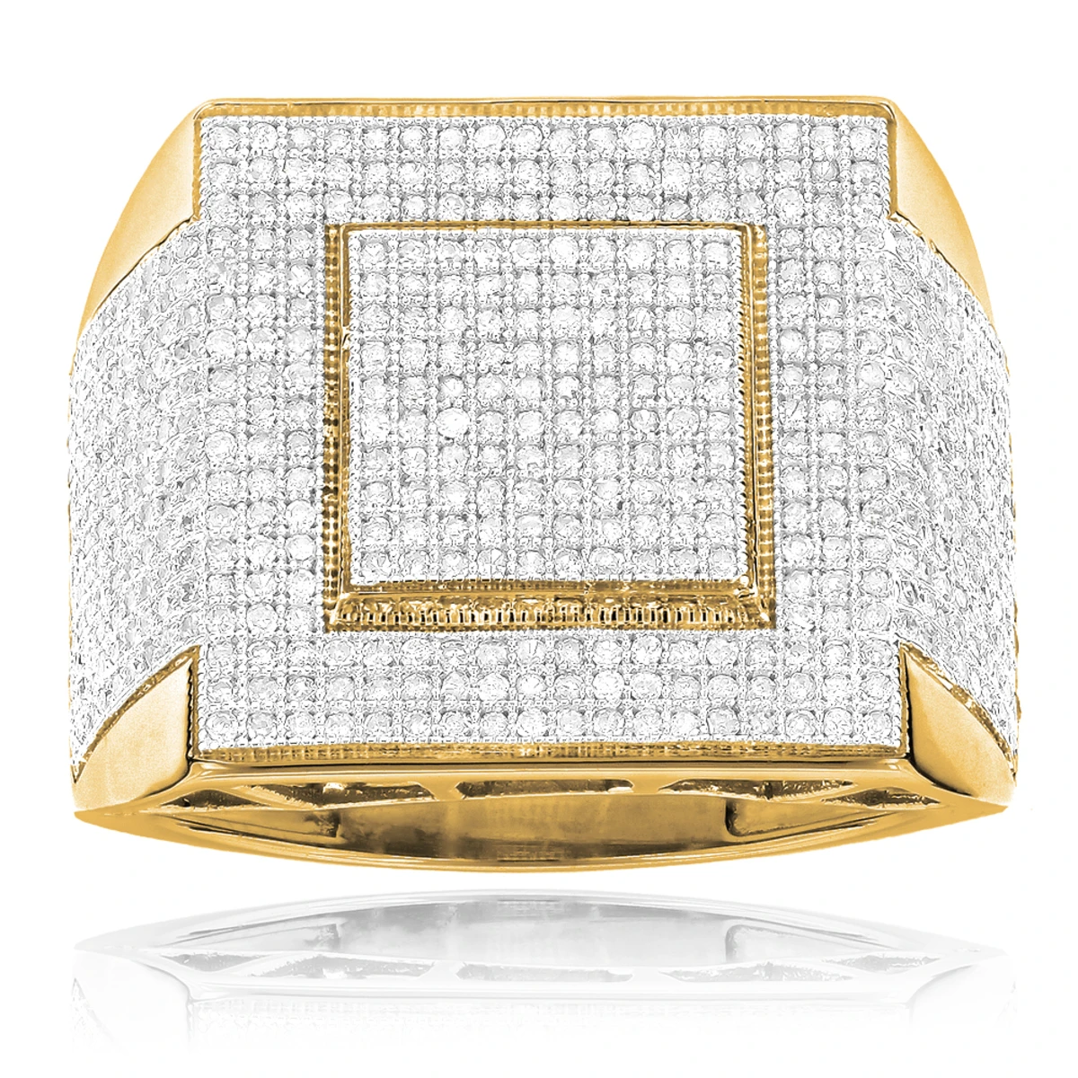 Affordable Men's 10K White Gold Diamond Ring 1.30ct 4 Affordable Men's 10K White Gold Diamond Ring 1.30ct - Image 2