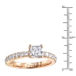 Affordable Princess Cut Diamond Engagement Ring 1.5 Carat 14K Rose Gold -H'Hen Sale Store affordable princess cut diamond engagement ring 15 carat 14k gold 000803 rulerro