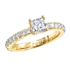 Affordable Princess Cut Diamond Engagement Ring 1.5 Carat 14K Rose Gold -H'Hen Sale Store affordable princess cut diamond engagement ring 15 carat 14k gold 000803 ye