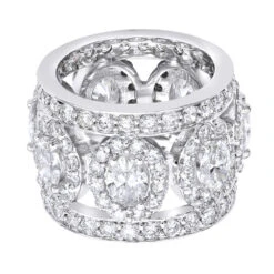 Unique 18K White Gold Designer Wide Diamond Eternity/Anniversary Band 9ct 11 Unique 18K White Gold Designer Wide Diamond Eternity/Anniversary Band 9ct -H'Hen Sale Store anniversary rings unique 18k gold designer wide diamond eternity band 9ct backwh