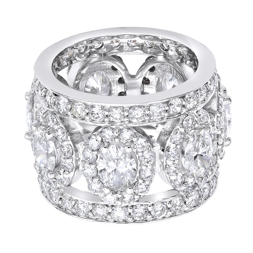 Unique 18K White Gold Designer Wide Diamond Eternity/Anniversary Band 9ct 6 Unique 18K White Gold Designer Wide Diamond Eternity/Anniversary Band 9ct - Image 4