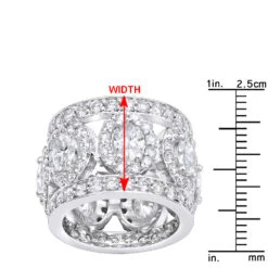 Unique 18K White Gold Designer Wide Diamond Eternity/Anniversary Band 9ct 13 Unique 18K White Gold Designer Wide Diamond Eternity/Anniversary Band 9ct -H'Hen Sale Store anniversary rings unique 18k gold designer wide diamond eternity band 9ct rulerwh