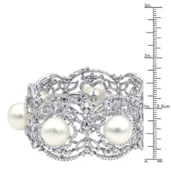 Art Deco White South Sea Pearl And Diamond Bracelet For Women 18K White Gold 13 Art Deco White South Sea Pearl And Diamond Bracelet For Women 18K White Gold -H'Hen Sale Store art deco white south sea pearl and diamond bracelet for women 18k gold rulerwh