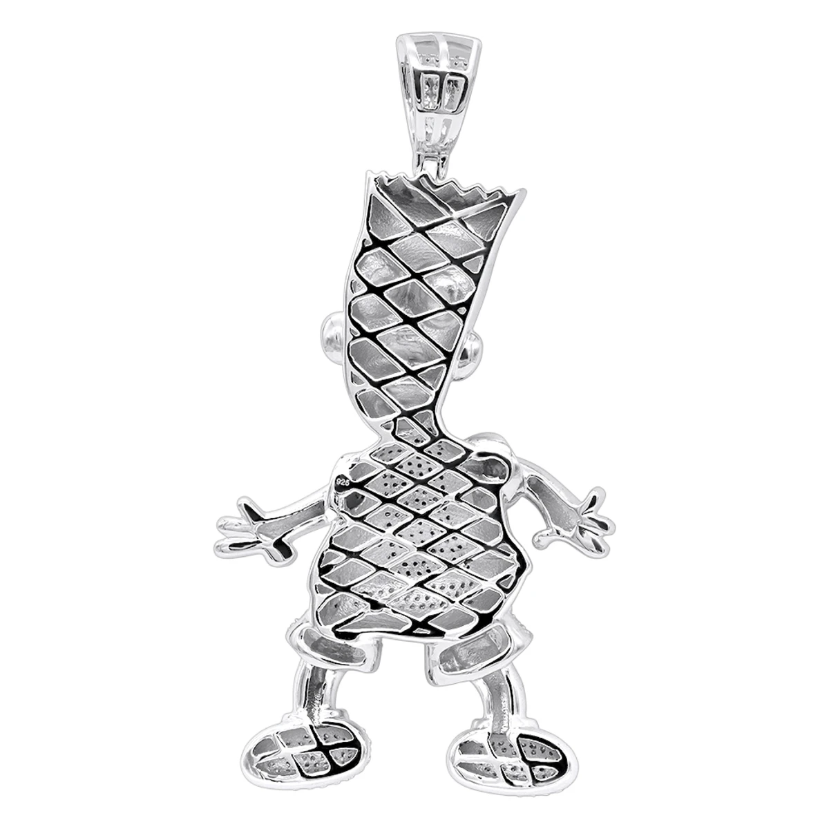 Bart Simpson Diamond Pendant 0.75ct Sterling Silver 4 Bart Simpson Diamond Pendant 0.75ct Sterling Silver - Image 2