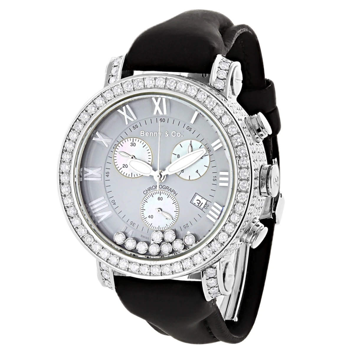 Swiss Made Benny And Co Men's Floating VS Diamond Watch 8 Carats 3 Swiss Made Benny And Co Men's Floating VS Diamond Watch 8 Carats