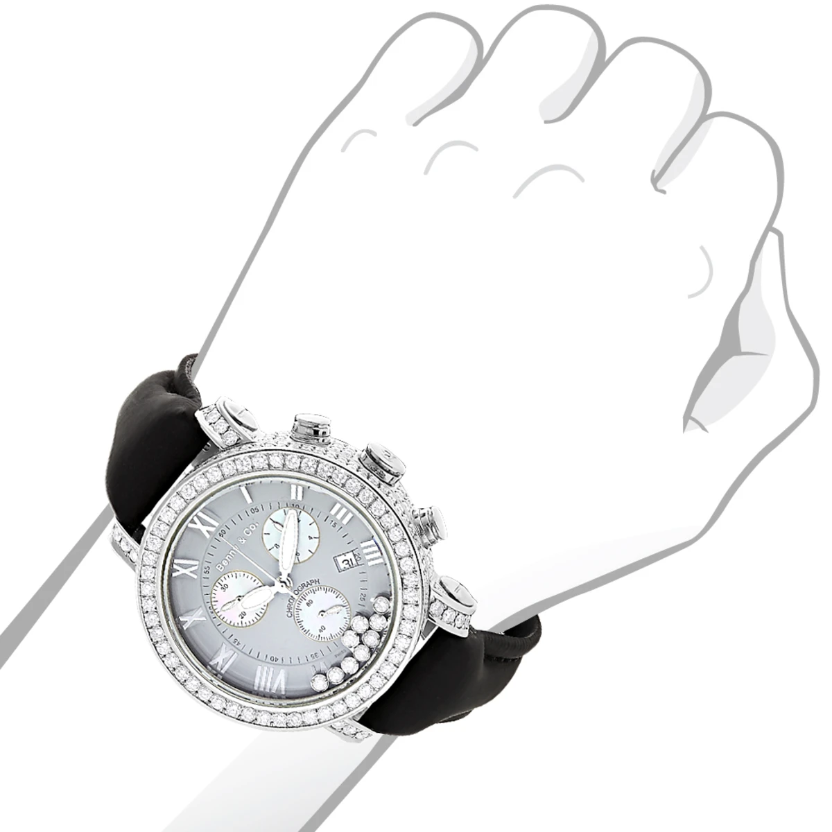 Swiss Made Benny And Co Men's Floating VS Diamond Watch 8 Carats 5 Swiss Made Benny And Co Men's Floating VS Diamond Watch 8 Carats - Image 3