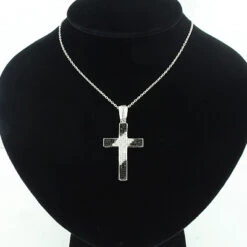 Black And White Diamond Cross Pendant 0.51ct Silver -H'Hen Sale Store black and white diamond cross pendant 051ct silver p 47168bod