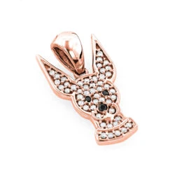 Black And White Diamond Dog Pendant 0.51ct 14K White Gold 9 Black And White Diamond Dog Pendant 0.51ct 14K White Gold -H'Hen Sale Store black and white diamond dog pendant 051ct 14k gold p 48385 ro