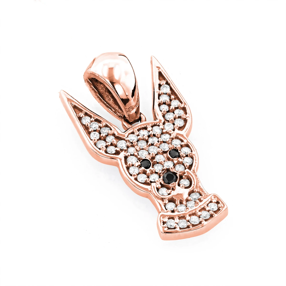 Black And White Diamond Dog Pendant 0.51ct 14K White Gold 5 Black And White Diamond Dog Pendant 0.51ct 14K White Gold - Image 3