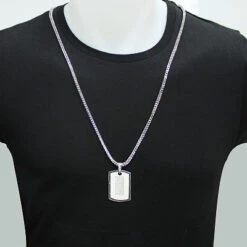 Black And White Diamond Dog Tag Pendant 1.19ct Sterling Silver -H'Hen Sale Store black and white diamond dog tag pendant 119ct sterling silver p 48324bod