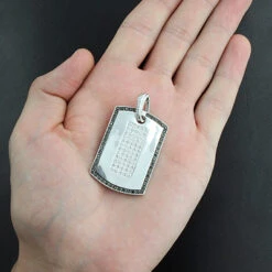 Black And White Diamond Dog Tag Pendant 1.19ct Sterling Silver -H'Hen Sale Store black and white diamond dog tag pendant 119ct sterling silver p 48324box