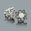 Black And White Diamond Flower Earrings 0.55ct 14K White Gold 2 Black And White Diamond Flower Earrings 0.55ct 14K White Gold -H'Hen Sale Store black and white diamond flower earrings 055ct 14k gold 1