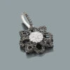 Black And White Diamond Flower Lace Pendant 0.30ct 14K White Gold 2 Black And White Diamond Flower Lace Pendant 0.30ct 14K White Gold -H'Hen Sale Store black and white diamond flower pendant 030ct 14k lace jewelry 1