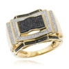 Black And White Diamond Ring For Men 0.5ct 10K Yellow Gold -H'Hen Sale Store black and white diamond ring 058ct 10k p 42295 ye
