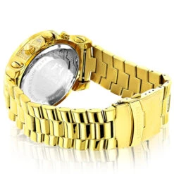Black Dial Luxurman Diamond Watch 0.75ct Yellow Gold Plated Escalade -H'Hen Sale Store black dial luxurman diamond watch 075ct yellow gold plated escalade back