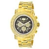Black Dial Luxurman Diamond Watch 0.75ct Yellow Gold Plated Escalade