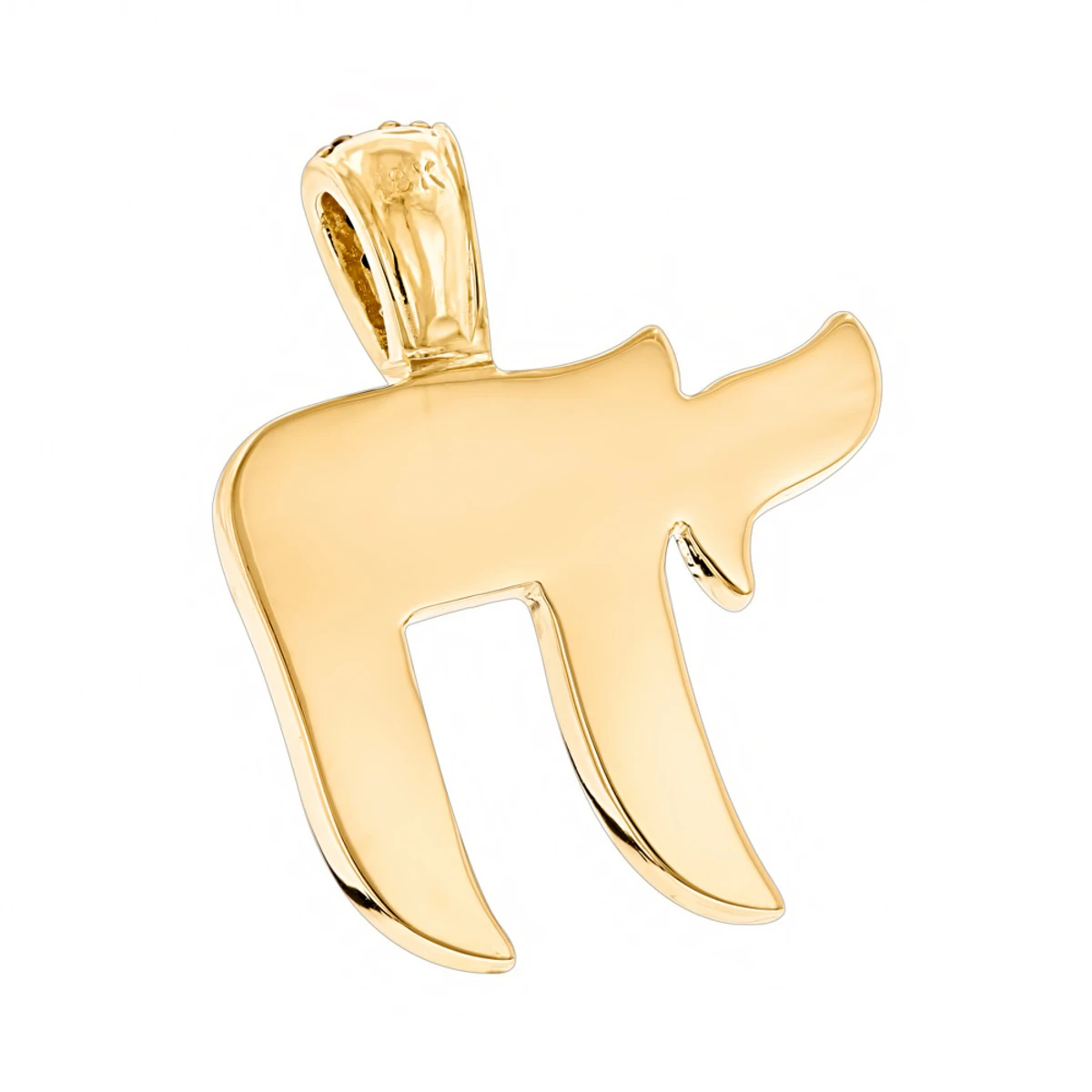 Jewish 14K Yellow Gold Black Diamond Chai Pendant 1.30ct 6 Jewish 14K Yellow Gold Black Diamond Chai Pendant 1.30ct - Image 4