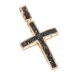 2 Inch Black Diamond Cross Pendant 10K White Gold 0.85ct -H'Hen Sale Store black diamond cross pendant 10k 085ct p 41445 rose
