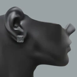 Black Diamond Cube Earrings 0.50ct Silver Black PVD -H'Hen Sale Store black diamond cube earrings 050ct silver black pvd p 46786bod