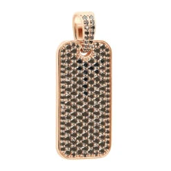 2 Inch Men's Black Diamond Dog Tag Pendant 14K White Gold 7.5ct -H'Hen Sale Store black diamond dog tag pendant 14k 750ct p 44068 rose