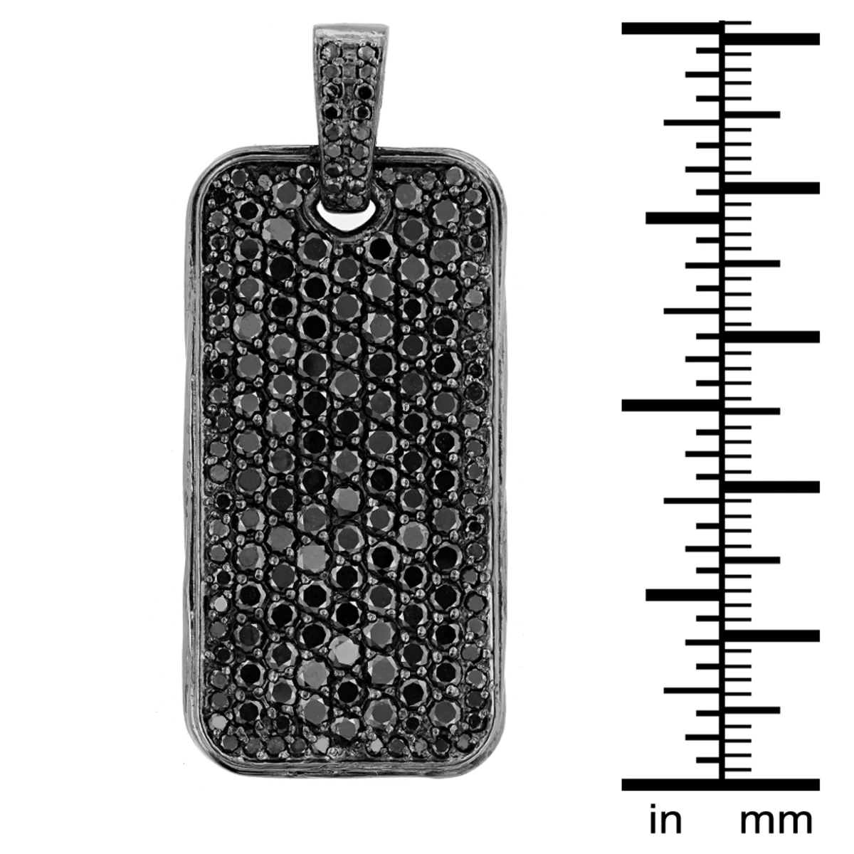 Iced Out Black Diamond Dog Tag Pendant 7.15ct Sterling Silver 6 Iced Out Black Diamond Dog Tag Pendant 7.15ct Sterling Silver - Image 4