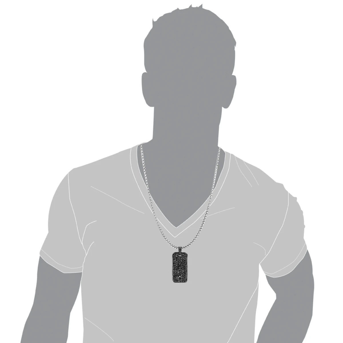 Iced Out Black Diamond Dog Tag Pendant 7.15ct Sterling Silver 5 Iced Out Black Diamond Dog Tag Pendant 7.15ct Sterling Silver - Image 3