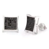 Black Diamond Earrings 0.50ct Sterling Silver