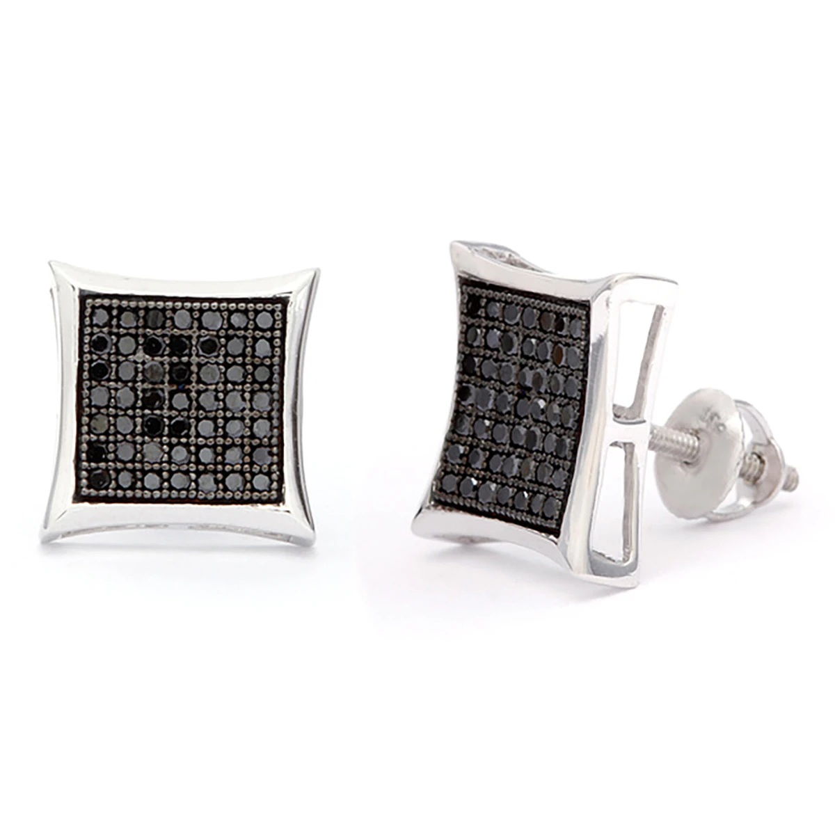 Black Diamond Earrings 0.50ct Sterling Silver 3 Black Diamond Earrings 0.50ct Sterling Silver