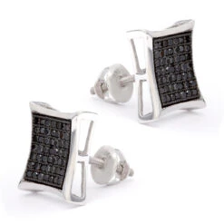 Black Diamond Earrings 0.50ct Sterling Silver 7 Black Diamond Earrings 0.50ct Sterling Silver -H'Hen Sale Store black diamond earrings 050ct sterling silver p 44201back