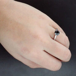 Thin Black Diamond Engagement Ring 14K White Gold 1.32ct 8 Thin Black Diamond Engagement Ring 14K White Gold 1.32ct -H'Hen Sale Store black diamond engagement ring 14k gold 132ct p 45916bod