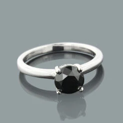 Thin Black Diamond Engagement Ring 14K White Gold 1.32ct 9 Thin Black Diamond Engagement Ring 14K White Gold 1.32ct -H'Hen Sale Store black diamond engagement ring 14k gold 132ct p 45916box