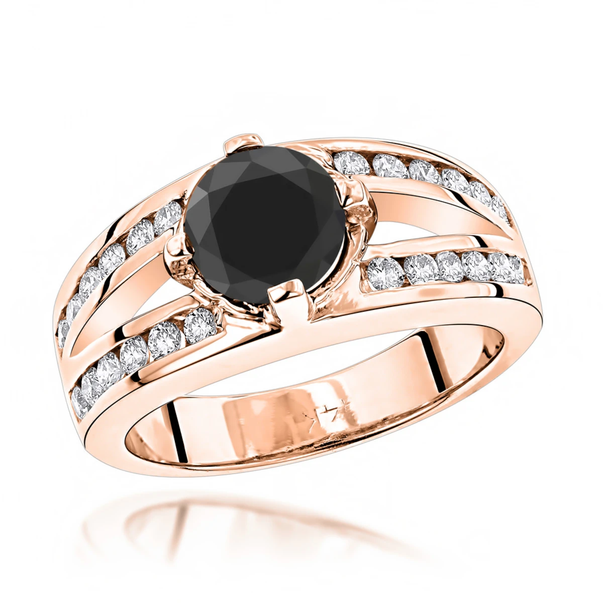 Black Diamond Engagement 2.70ct 14K White Gold Rings 5 Black Diamond Engagement 2.70ct 14K White Gold Rings - Image 3