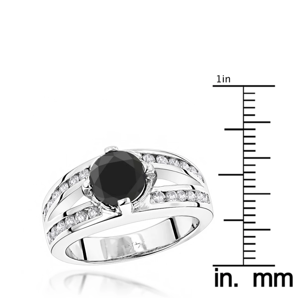 Black Diamond Engagement 2.70ct 14K White Gold Rings 7 Black Diamond Engagement 2.70ct 14K White Gold Rings - Image 5