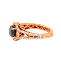 Black Diamond Engagement 14K White Gold Ring 1.62ct -H'Hen Sale Store black diamond engagement rings 14k gold ring 162ct p 45913 backro